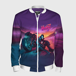 Мужской бомбер Venom near his motorcycle - ai art fantasy