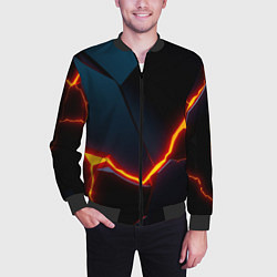 Бомбер мужской Plate split, цвет: 3D-черный — фото 2
