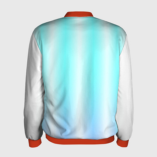 Мужской бомбер Neon white blue lines / 3D-Красный – фото 2