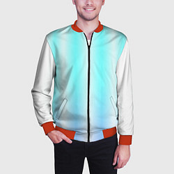 Бомбер мужской Neon white blue lines, цвет: 3D-красный — фото 2