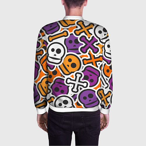 Мужской бомбер Funny skulls / 3D-Белый – фото 4