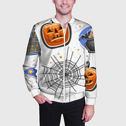 Бомбер мужской Holiday halloween, цвет: 3D-белый — фото 2