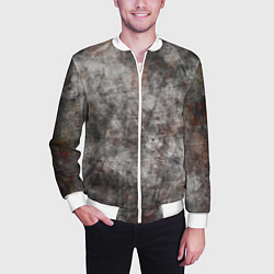 Бомбер мужской Абстракция - gray stone, цвет: 3D-белый — фото 2