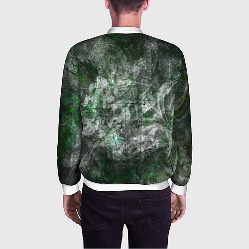 Мужской бомбер Абстракция - acid boom / 3D-Белый – фото 4