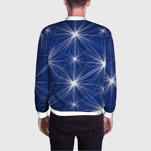 Мужской бомбер Звезды на синем фоне / 3D-Белый – фото 4