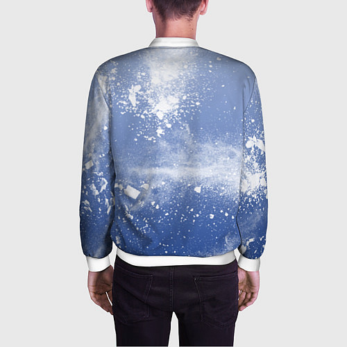 Мужской бомбер Снежки попали в тебя / 3D-Белый – фото 4