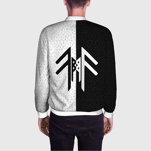 Мужской бомбер Вегвизир и став бессмертия в рунах / 3D-Белый – фото 4