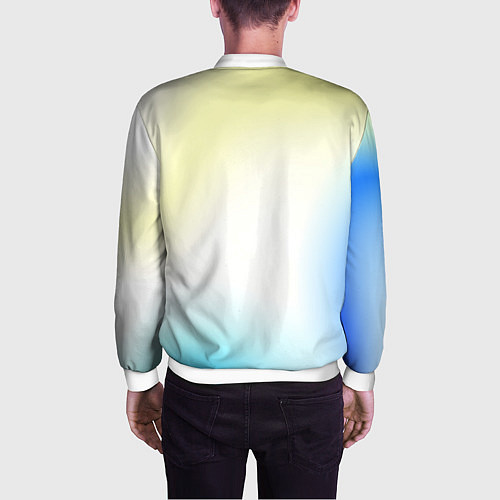 Мужской бомбер Color yellow blue white / 3D-Белый – фото 4