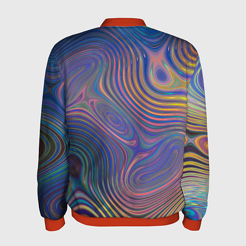 Мужской бомбер Абстрактная рябь / 3D-Красный – фото 2