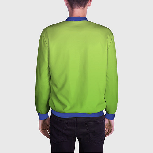 Мужской бомбер Color lime green / 3D-Синий – фото 4