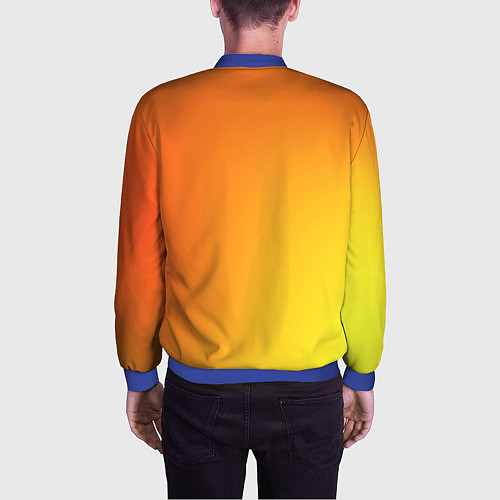 Мужской бомбер Color orange red / 3D-Синий – фото 4