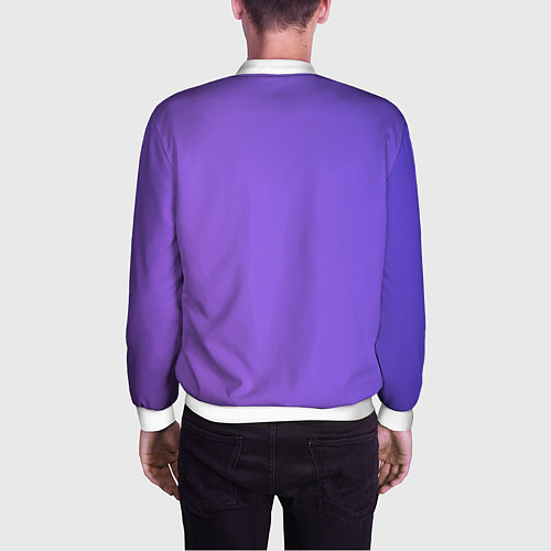 Мужской бомбер Color purple gradient / 3D-Белый – фото 4