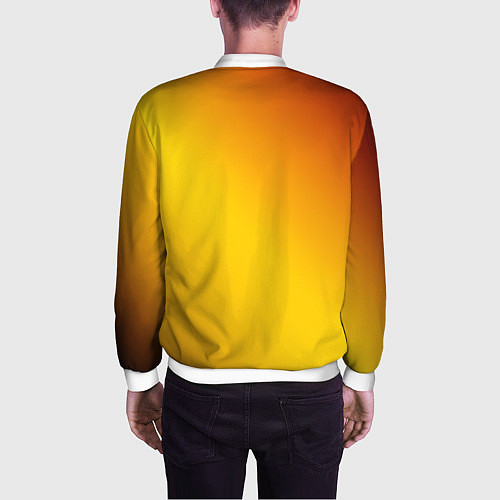 Мужской бомбер Color yellow red gradient / 3D-Белый – фото 4