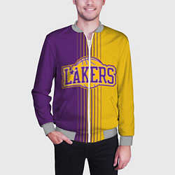 Бомбер мужской NBA Lakers LA, цвет: 3D-меланж — фото 2