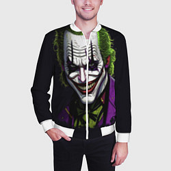 Бомбер мужской Улыбающийся Джокер, цвет: 3D-белый — фото 2