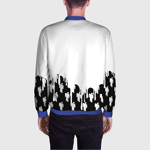 Мужской бомбер Ювентус краски люди / 3D-Синий – фото 4