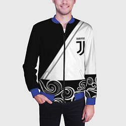 Бомбер мужской Ювентус геометрия полосы текстура, цвет: 3D-синий — фото 2