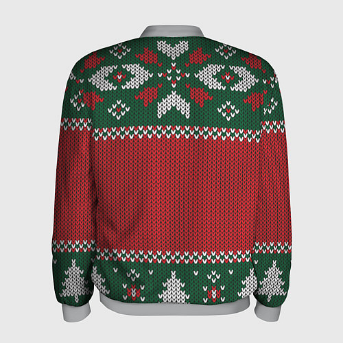 Мужской бомбер Новогодний узор вязаный / 3D-Меланж – фото 2