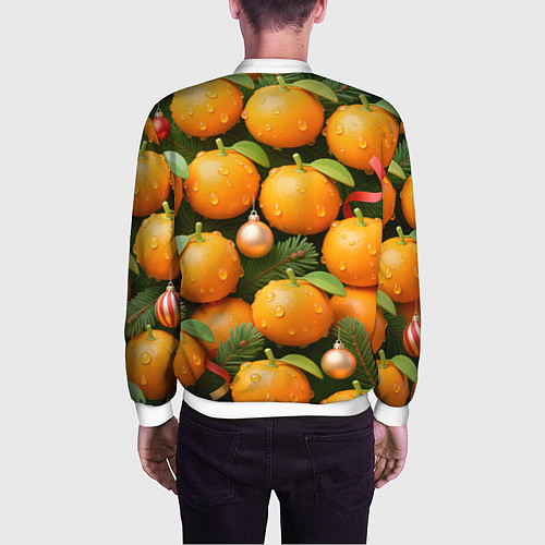Мужской бомбер Мандариновое настроение / 3D-Белый – фото 4