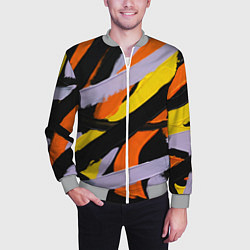 Бомбер мужской Полоски краски абстракция, цвет: 3D-меланж — фото 2