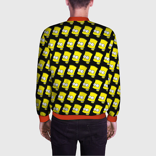 Мужской бомбер Барт Симпсон: узор / 3D-Красный – фото 4