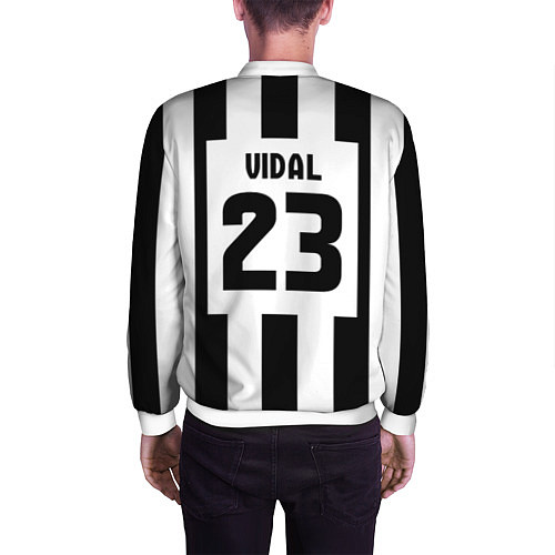 Мужской бомбер Juventus: Vidal / 3D-Белый – фото 4