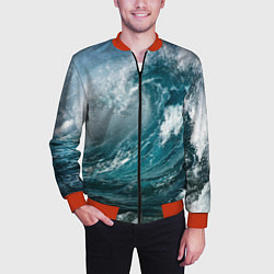 Бомбер мужской Волна, цвет: 3D-красный — фото 2