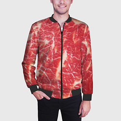 Бомбер мужской Мясо, цвет: 3D-черный — фото 2