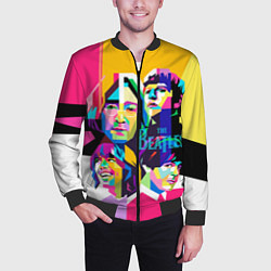 Бомбер мужской The Beatles: Poly-art, цвет: 3D-черный — фото 2