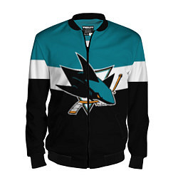 Бомбер мужской San Jose Sharks, цвет: 3D-черный