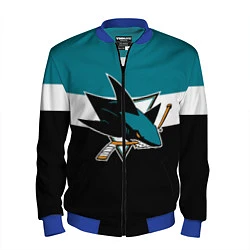 Бомбер мужской San Jose Sharks, цвет: 3D-синий