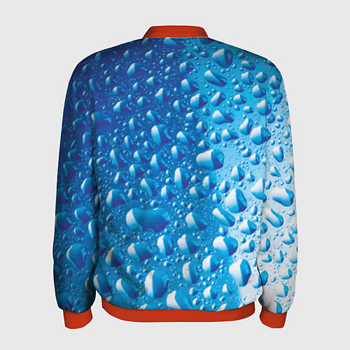 Мужской бомбер Капли воды / 3D-Красный – фото 2