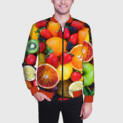 Бомбер мужской Мультифрукт, цвет: 3D-красный — фото 2