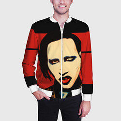 Бомбер мужской Mаrilyn Manson, цвет: 3D-белый — фото 2