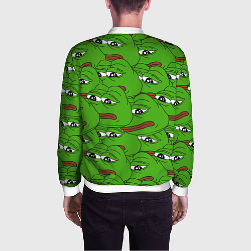 Мужской бомбер Sad frogs / 3D-Белый – фото 4