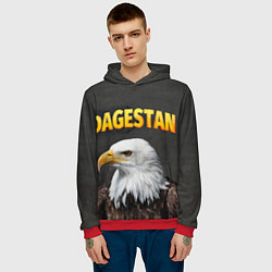 Толстовка-худи мужская Dagestan Eagle, цвет: 3D-красный — фото 2