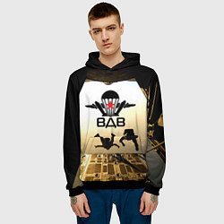 Толстовка-худи мужская ВДВ - десантирование, цвет: 3D-черный — фото 2