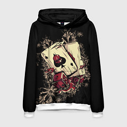 Толстовка-худи мужская Карты дьявола, цвет: 3D-белый