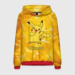 Толстовка-худи мужская Pikachu, цвет: 3D-красный