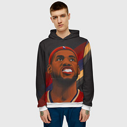 Толстовка-худи мужская LeBron Smile, цвет: 3D-белый — фото 2