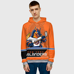 Толстовка-худи мужская New York Islanders, цвет: 3D-меланж — фото 2