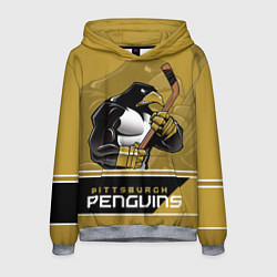 Толстовка-худи мужская Pittsburgh Penguins, цвет: 3D-меланж