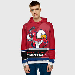 Толстовка-худи мужская Washington Capitals, цвет: 3D-белый — фото 2