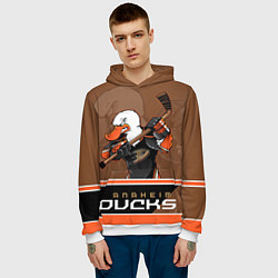 Толстовка-худи мужская Anaheim Ducks, цвет: 3D-белый — фото 2