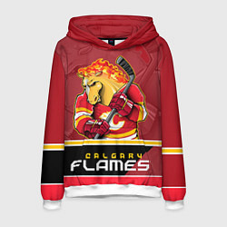 Толстовка-худи мужская Calgary Flames, цвет: 3D-белый