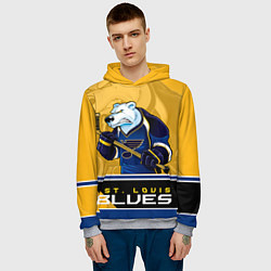 Толстовка-худи мужская St. Louis Blues, цвет: 3D-меланж — фото 2