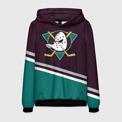 Толстовка-худи мужская Anaheim Ducks, цвет: 3D-черный