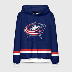 Толстовка-худи мужская Columbus Blue Jackets, цвет: 3D-белый