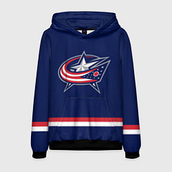 Толстовка-худи мужская Columbus Blue Jackets, цвет: 3D-черный