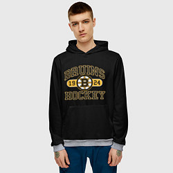Толстовка-худи мужская Boston Bruins: Est.1924, цвет: 3D-меланж — фото 2